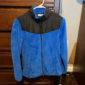 Medium Danskin polar fleece zip up jacket, blue and black